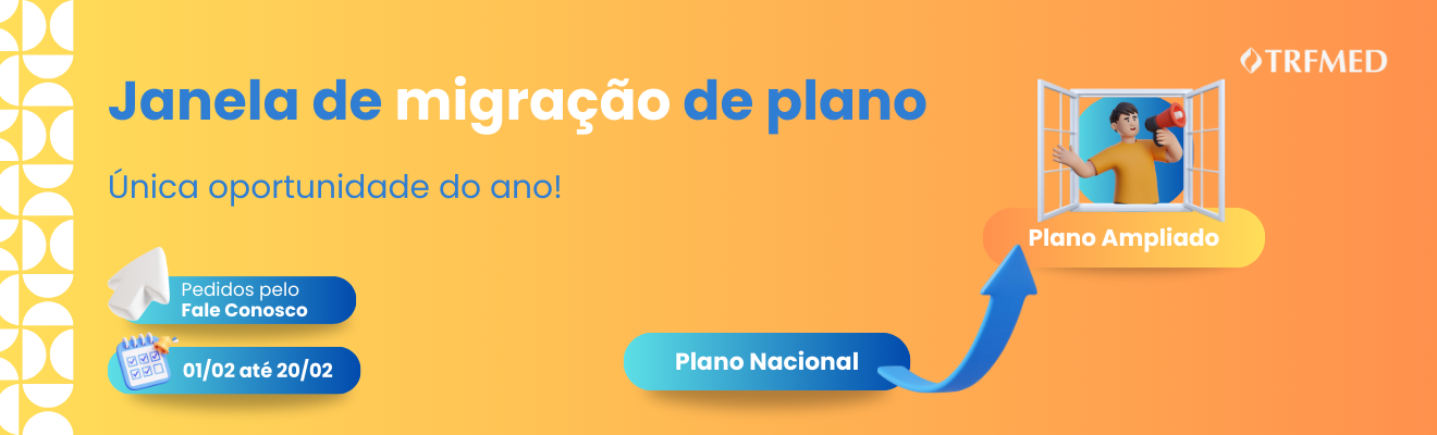 Beneficiários(as) titulares do Plano Nacional que desejem migrar para o Plano Ampliado devem solicitar a mudança no período de 1º a 20 de fevereiro. A migração está prevista na Instrução Normativa (IN) nº 05/2024 e uma vez solicitada será efetivada no dia 1º de março. A alteração somente pode ser solicitada pelo titular, e deve ser feita através do Fale Conosco no portal do beneficiário ou pelo app TRFMED (android ou ios). É importante destacar que a alteração realizada pelo titular implica na mudança de todos os seus dependentes e agregados para o Plano Ampliado. Além disso, os beneficiários devem ficar atentos ao prazo para um eventual retorno ao Plano Nacional, que somente será admitido 12 meses após a migração.