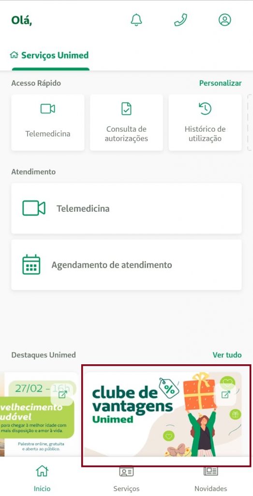 Acesso pelo aplicativo da CNU